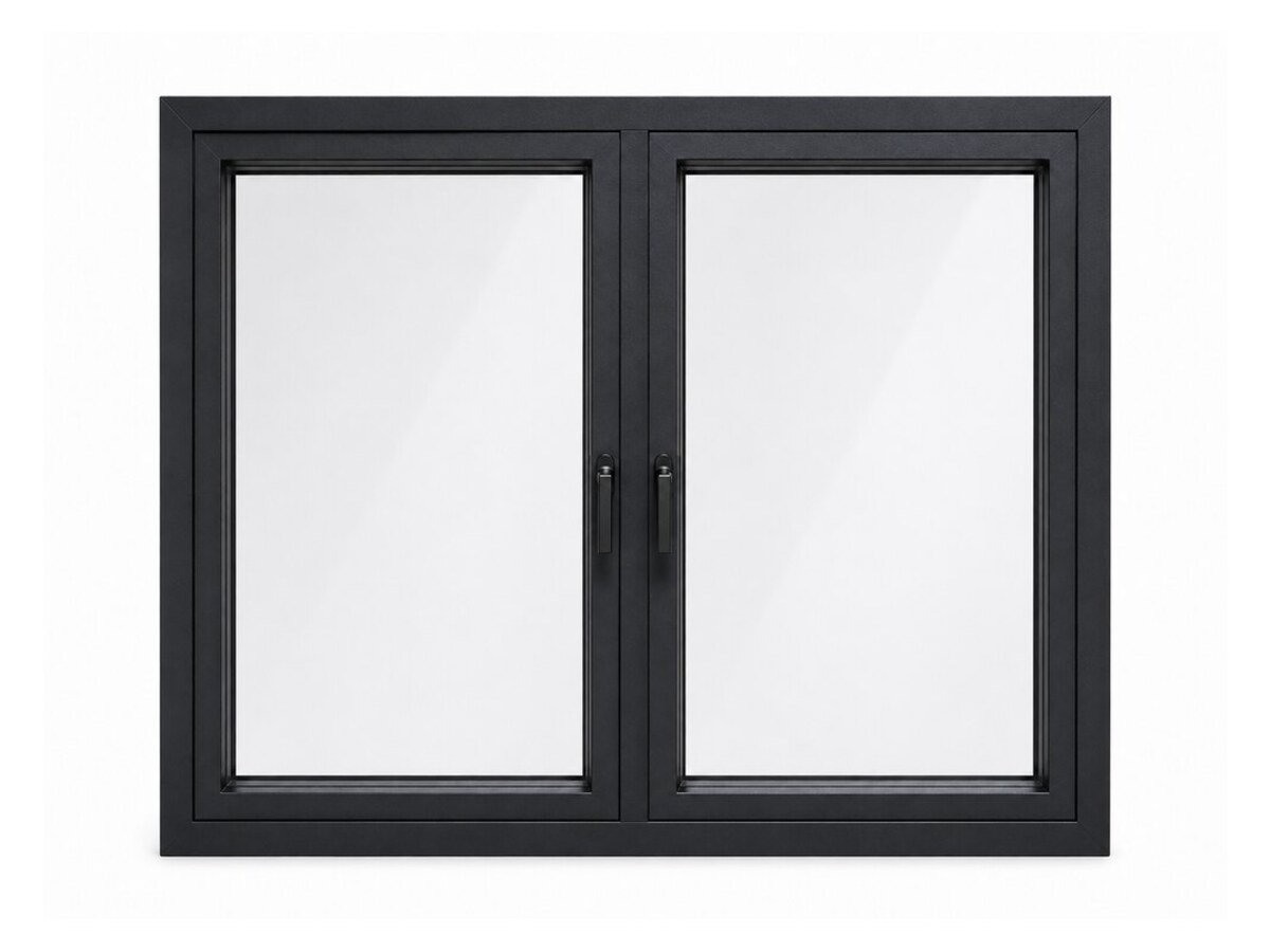 Black aluminum double tilt and turn window