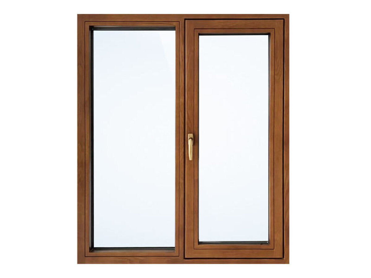 Tilt and turn window with a wood-grain finish